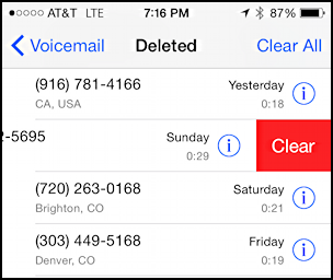 really delete erase voicemail message