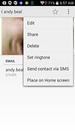 find someone in the people address book contact app, android