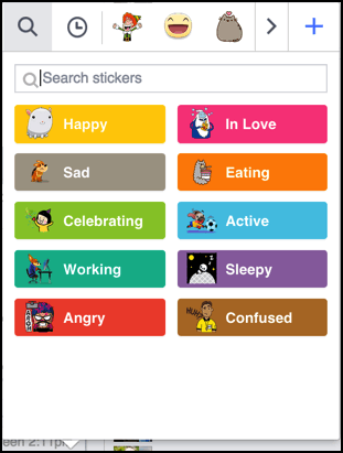 add fun silly angry emoticon stickers pickers