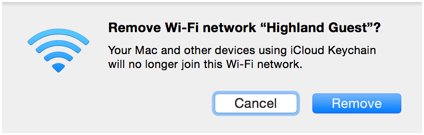 are you sure you want to forget the wifi network?