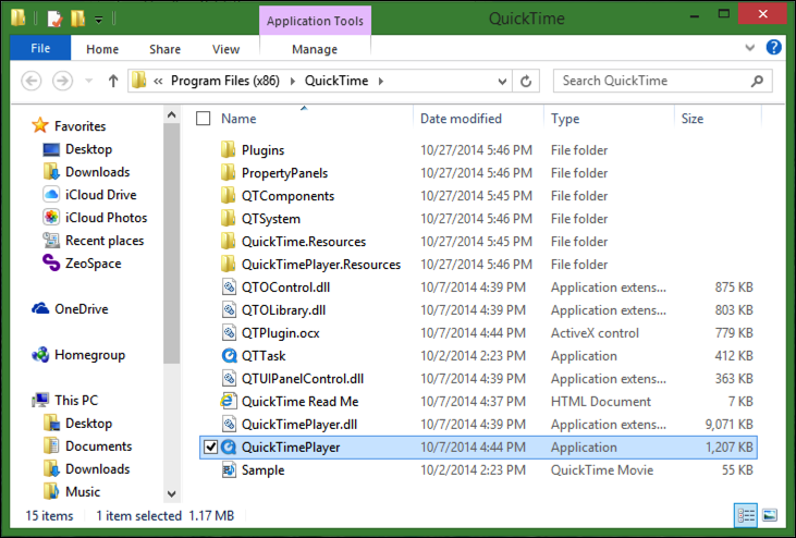 windows win8 file manager showing shortcut 