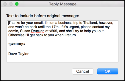 How to set up a vacation autoresponder in Apple Mail