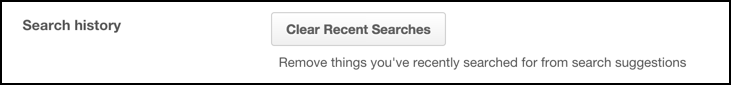 clear recent pinterest searches option setting