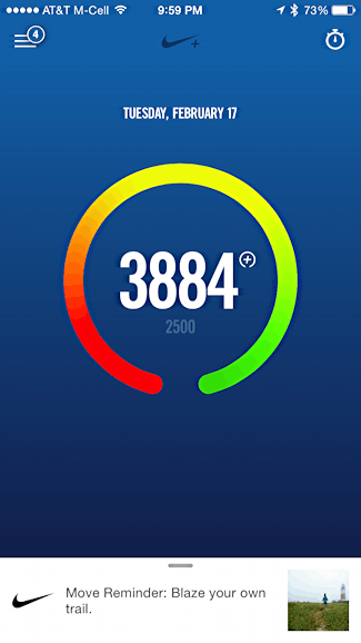 today's achievement fuelpoints nike nike+ fuelband se