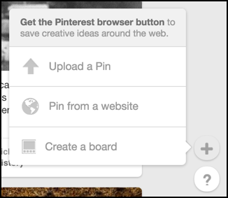 upload a photo or pin from a website in pinterest