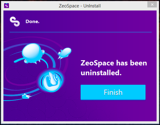 uninstalled removed deleted zeo space