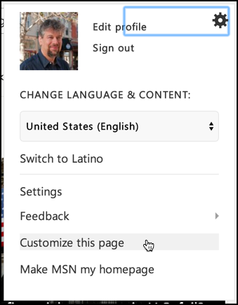 customize your msn.com home page