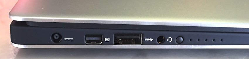 dell xps 13, left side of laptop computer