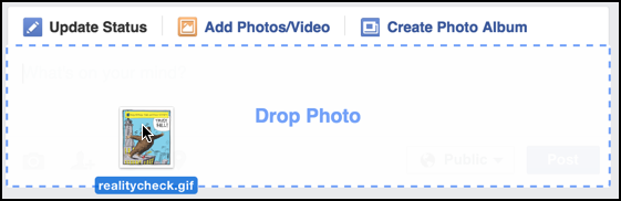 drag image photo to upload fb facebook