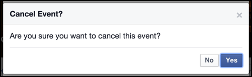 are you sure you want to cancel this event?