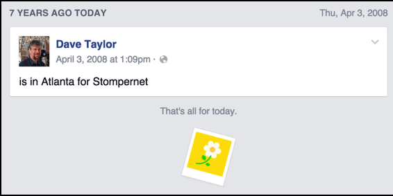 stompernet dave taylor facebook on this day 2008