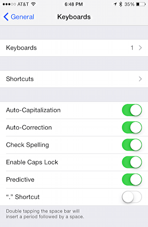 ios 8 settings > general > keyboard
