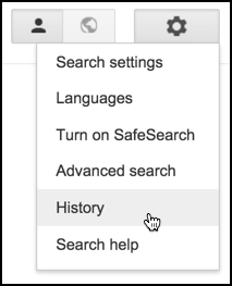 search results customization menu
