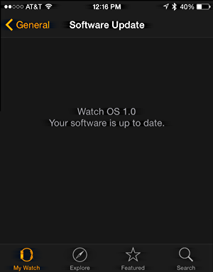 firmware software up to date apple watch sport