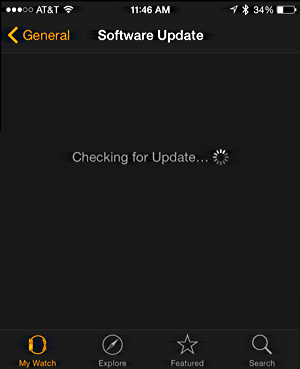 checking for iwatch firmware update