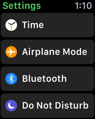 apple watch iwatch settings preferences