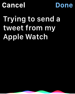 speaking to apple watch creating composing tweet twitter