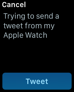 send a tweet from your 42mm apple watch sport edition
