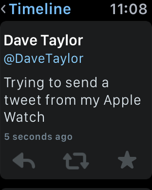 tweet sent from apple watch