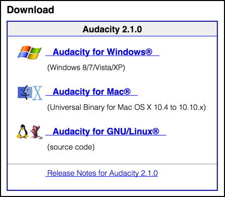 which version of audacity audio recording do you want?