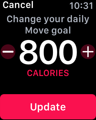new active activity calorie goal target