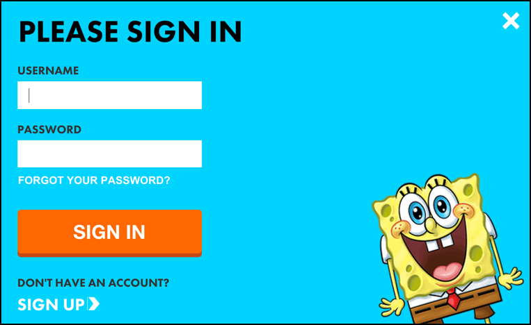 sign in to nick.com