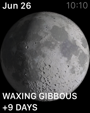 waxing gibbous moon apple watch
