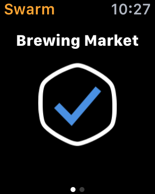 checked in to the brewing market on swarm/foursquare on apple watch edition
