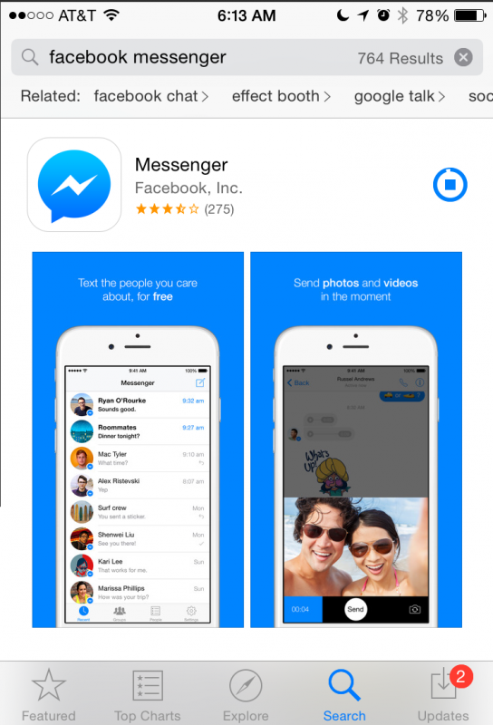 download facebook messenger app store