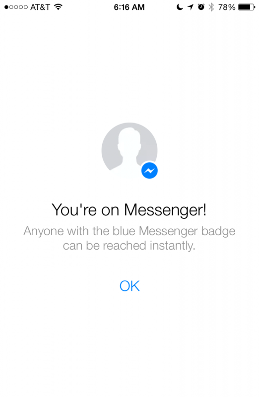 you're on messenger