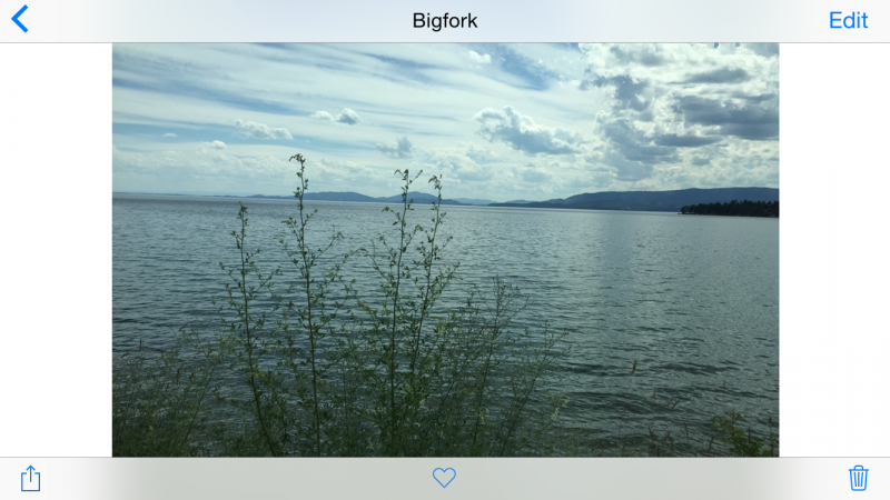 photo of lake, horizon skewed, iphone 6 ios8