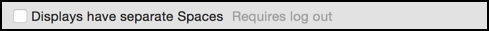 required log out to change spaces mission control mac