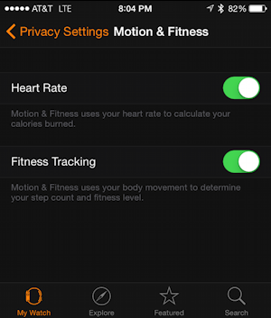 disable health tracking data collection features apple watch app iphone