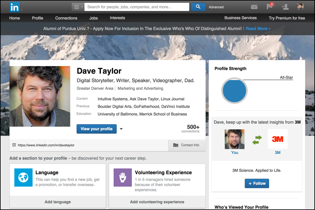 Add a LinkedIn “View My Profile” Badge on my Blog? from Ask Dave Taylor