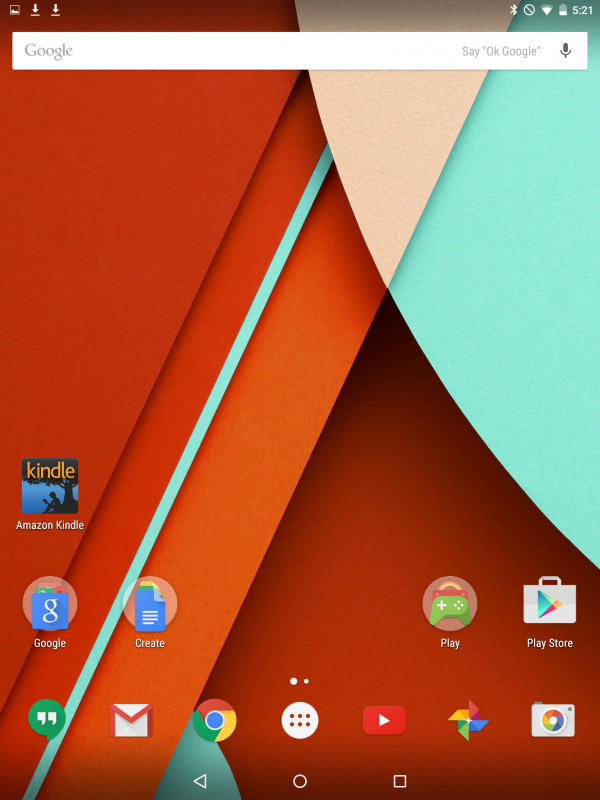 home screen, android tablet