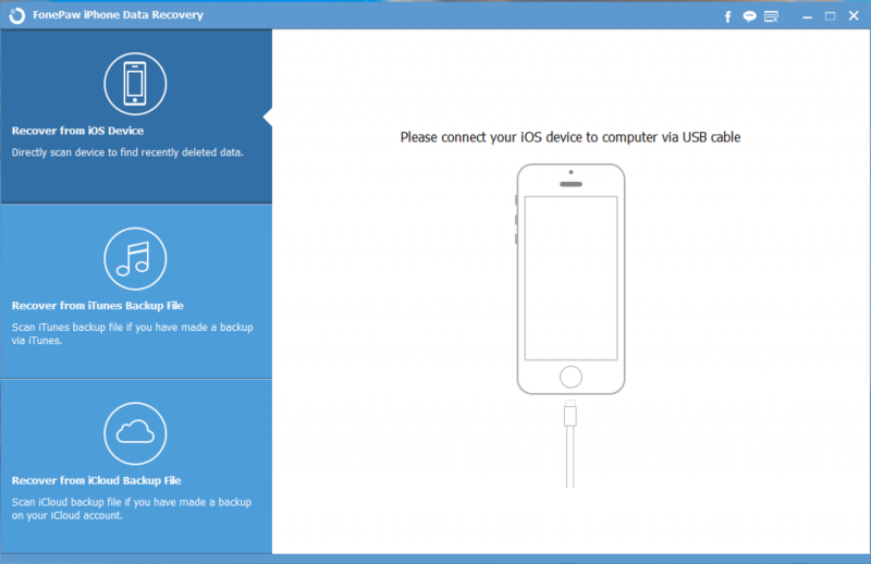 fonepaw iphone data recovery, screen 1