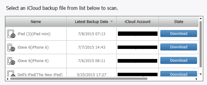 iCloud backup files 