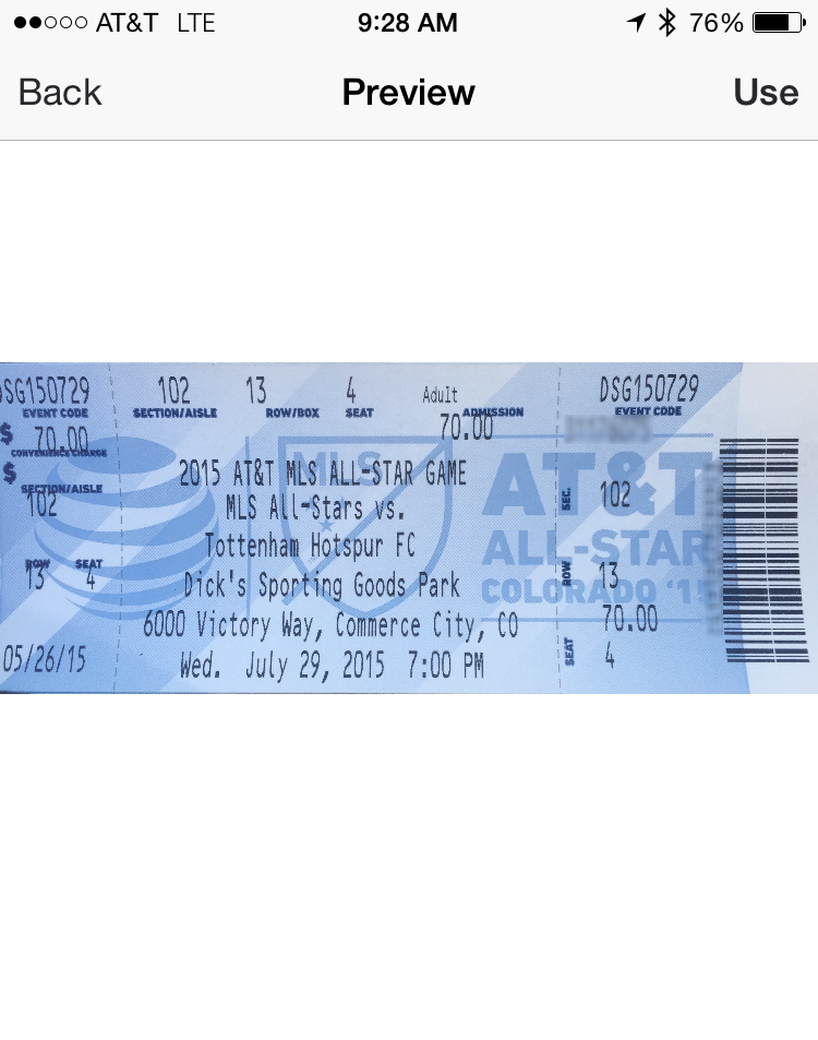 photo of soccer match tickets