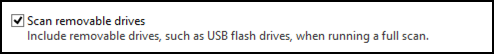 scan removable drives for malware and viruses