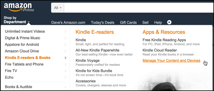 manage your amazon kindle device and software 