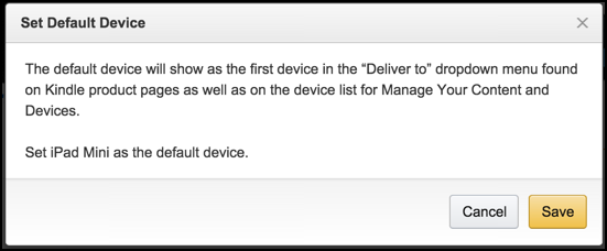 make default kindle device?