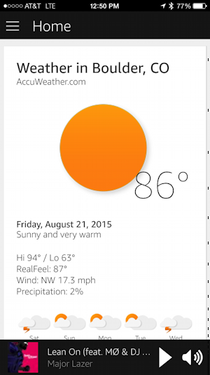 boulder weather forecast amazon echo alexa