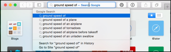 google search and google suggestions on mac safari search