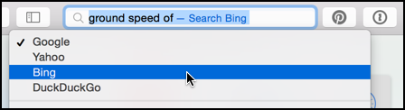 choose search engine for just this search, apple mac safari