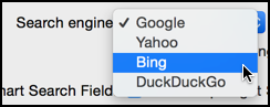 set default search engine yahoo, bing, duckduckgo, google in mac os x safari