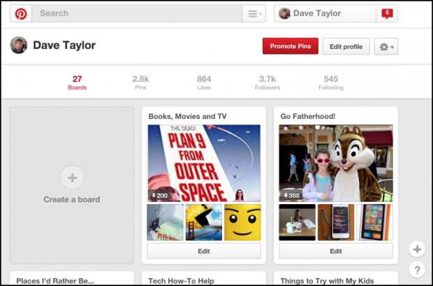 change pinterest pinboard cover photo