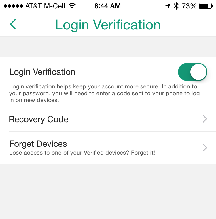 snapchat two-step account login verification set enabled