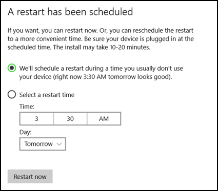when do you want to schedule your system reboot restart
