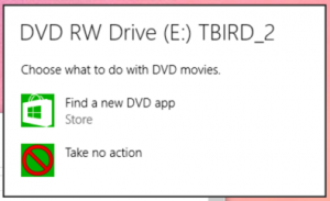 what to do when DVD inserted Windows win10