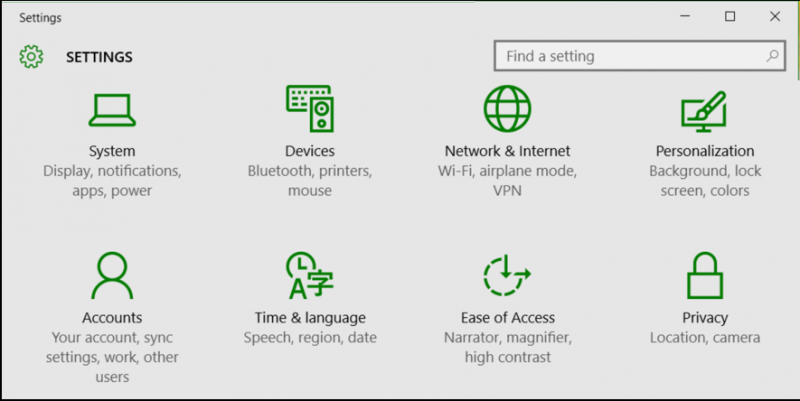 win10 settings control panels